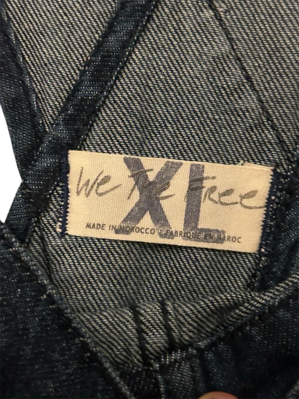 Free People We the Free Ziggy Dark Blue Wash Denim Overalls Size XL - Picture 6 of 7